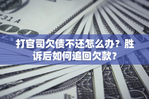 武汉打官司欠债不还怎么办？胜诉后如何追回欠款？