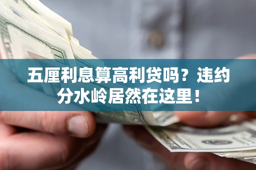 武汉五厘利息算高利贷吗？违约分水岭居然在这里！