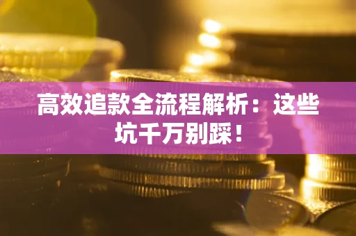武汉高效追款全流程解析：这些坑千万别踩！