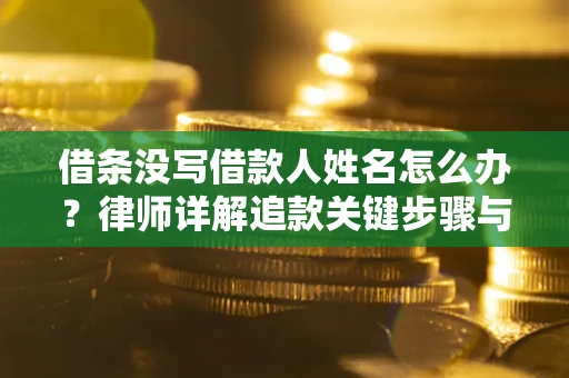 武汉借条没写借款人姓名怎么办？律师详解追款关键步骤与证据链构建