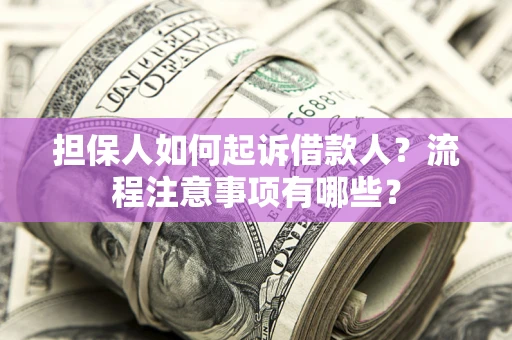 武汉担保人如何起诉借款人？流程注意事项有哪些？